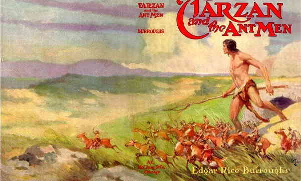 Dust jacket from A.C. McClurg & Co's version of Tarzan and the Ant Men
